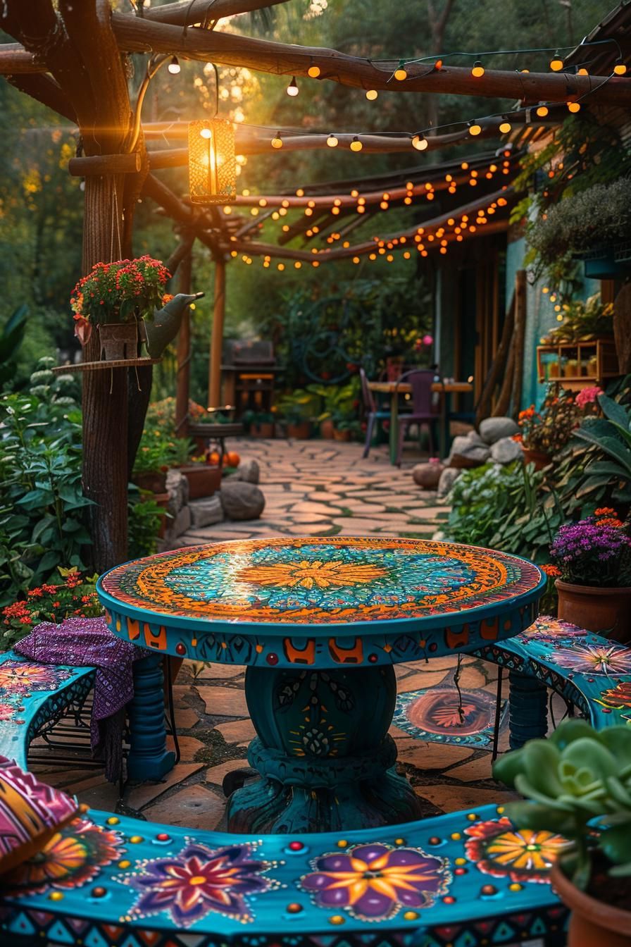 18. Mandala-Inspired Bohemian Garden Table - photo 3