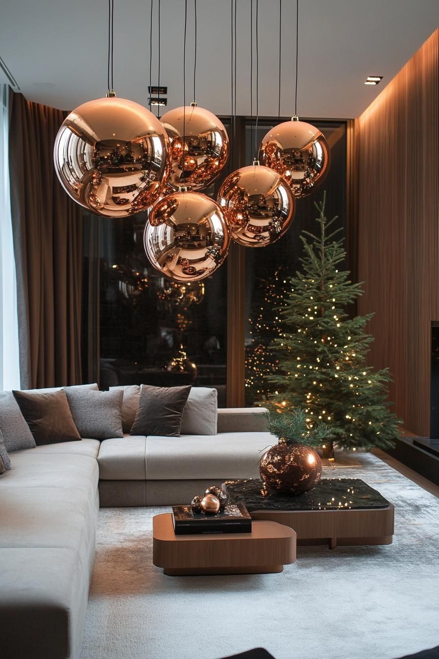 8. Oversized Ornaments on Light Fixtures