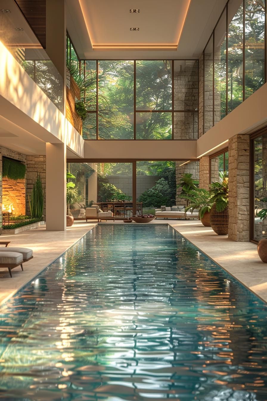 6. Bright Indoor Pool Room Ideas