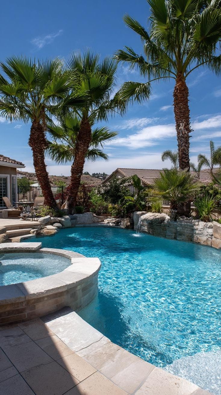 3. Chill out in the pool with a hot tub and tanning ledge!