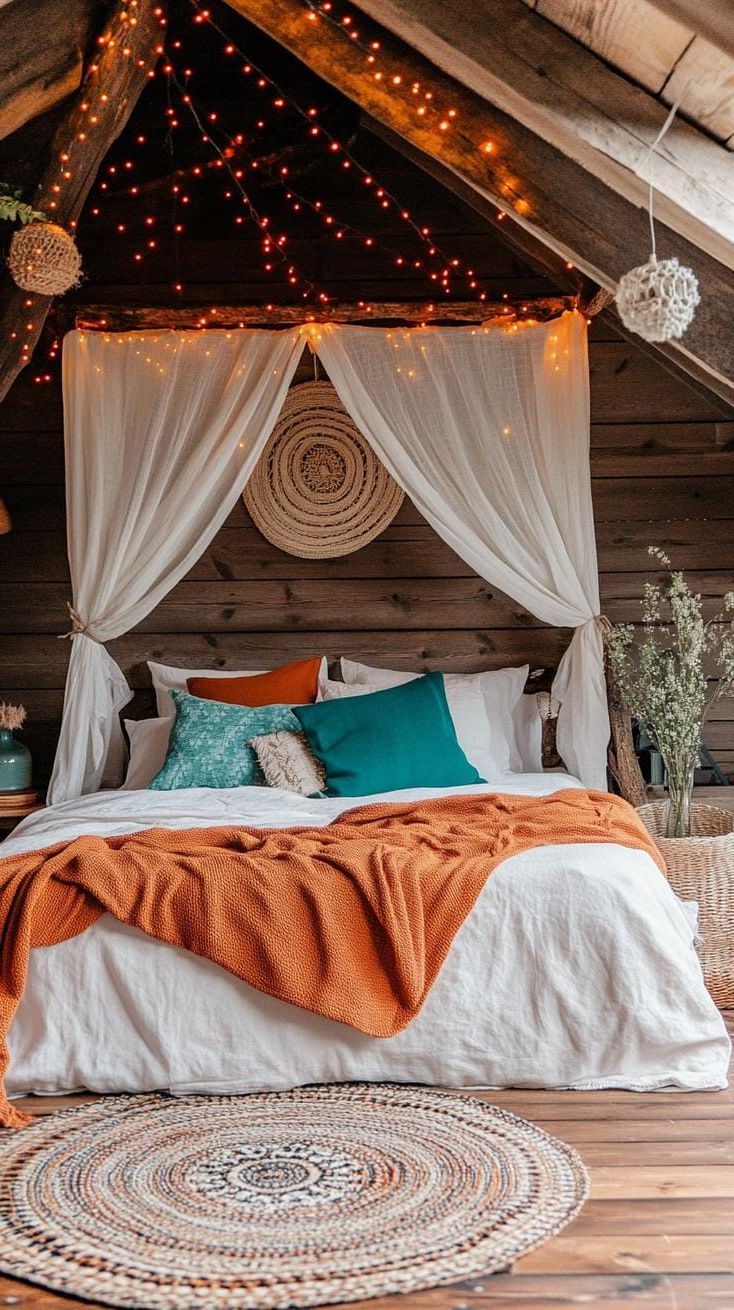 15. Fairy Lights For A Soft Canopy Bed Glow - photo 2