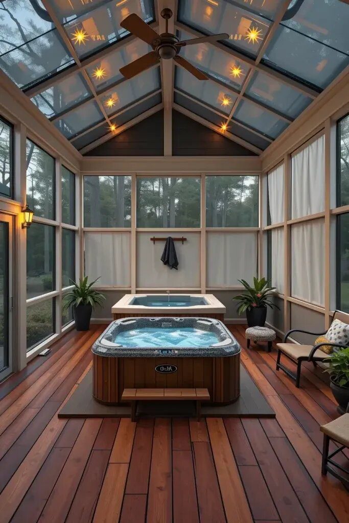 Luxury Screened Porch With Hot Tub