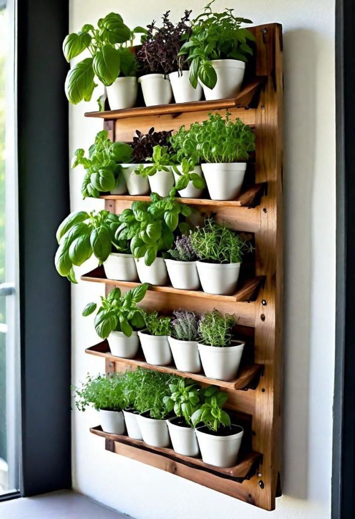 1. Vertical Hanging Herb Garden Design