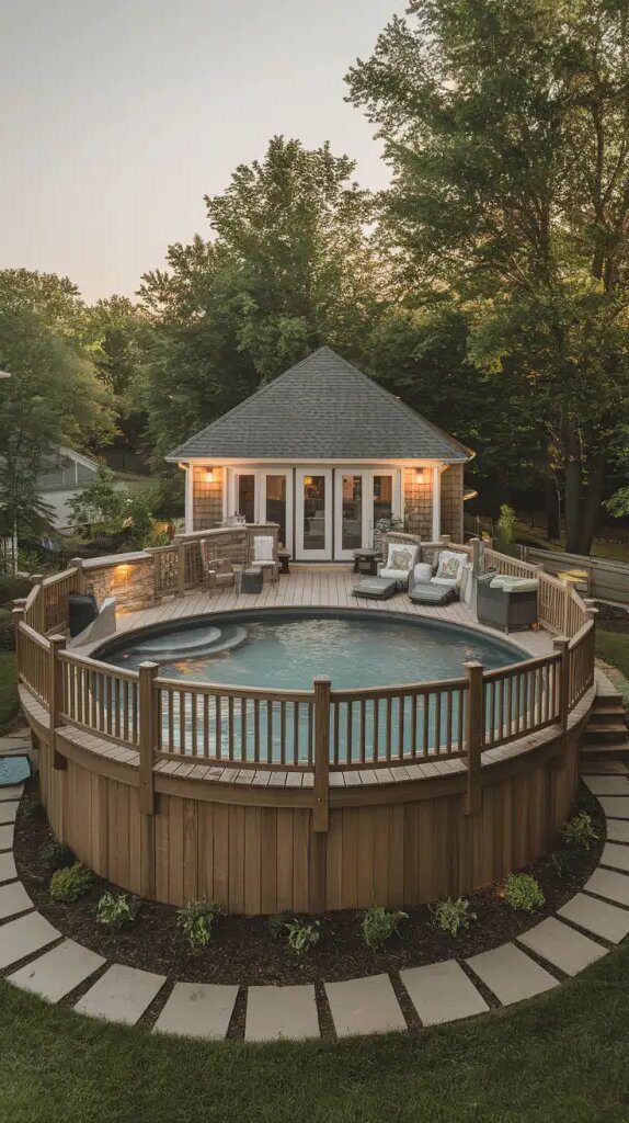 Circular Deck Layouts for Round Pools