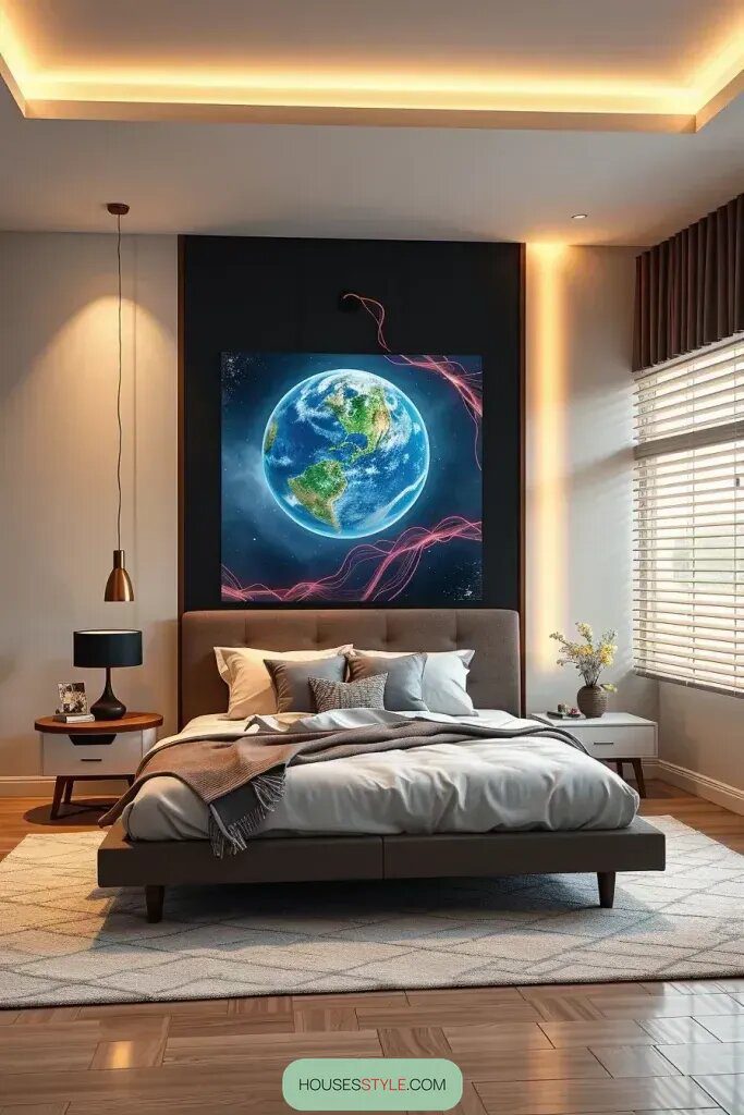 Revamp Your Bedroom with Artistic Tech Integration