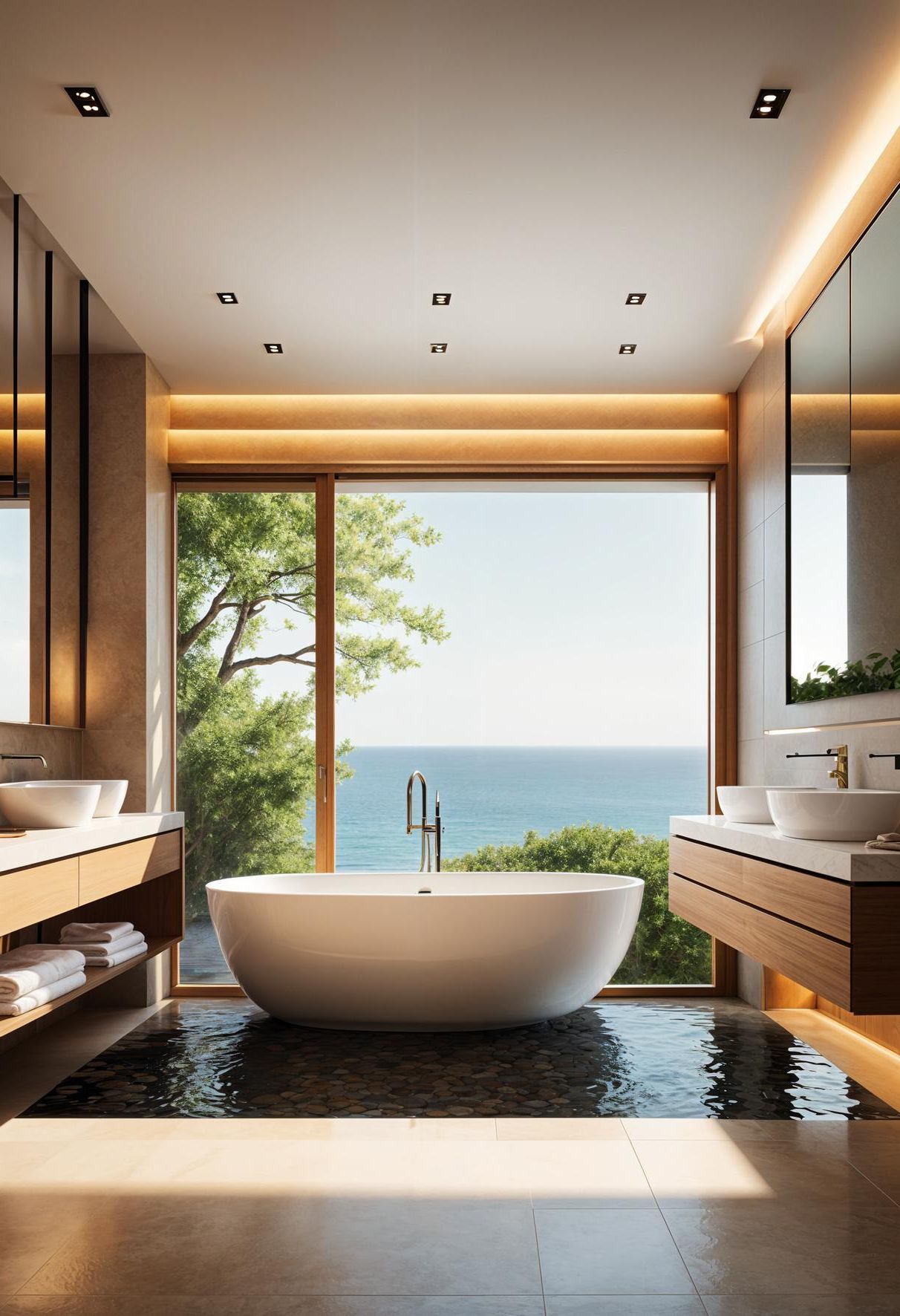 5. Sunken Bathtubs Framed by Pebble Inlays - photo 3