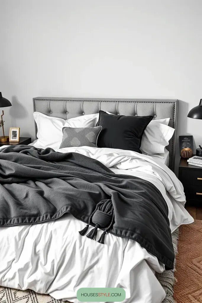 Gray Bedding Layers for a Cozy Monochrome Look