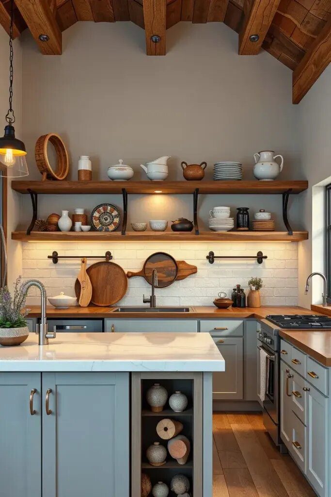 Open Shelving Made From Reclaimed Wood - photo 2