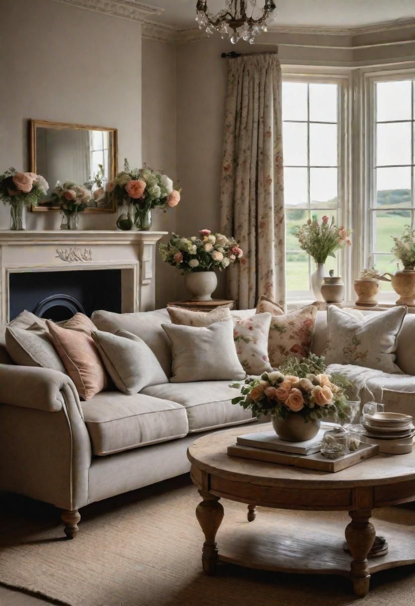 25. Soft Floral Touches in Neutral Living
