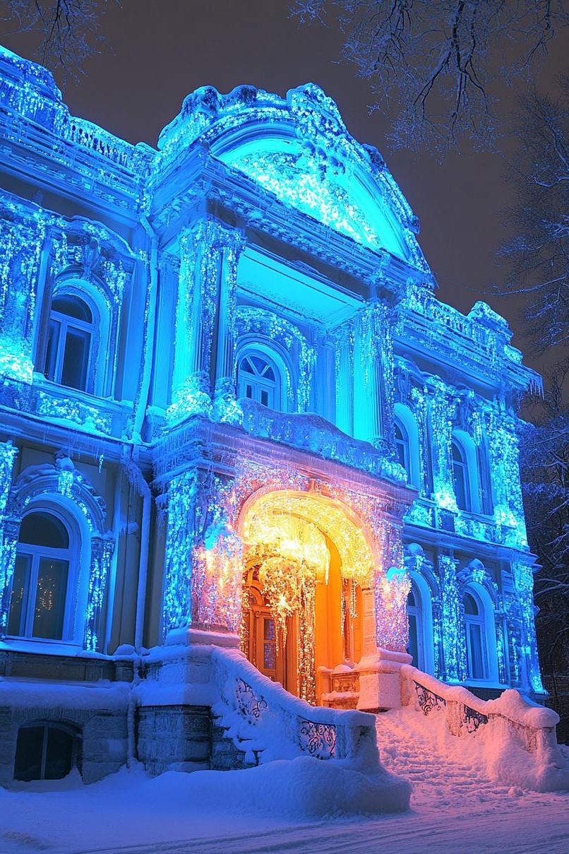 8. Frosty Blue and White Facade Lights - photo 2