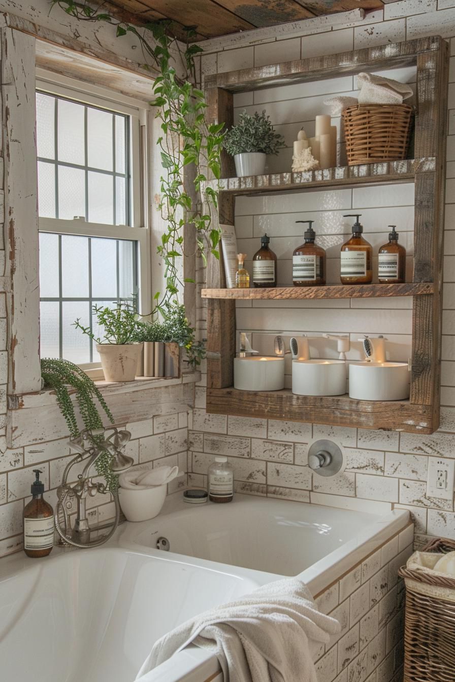 6. Vintage Window Frame Shelf Design - photo 2