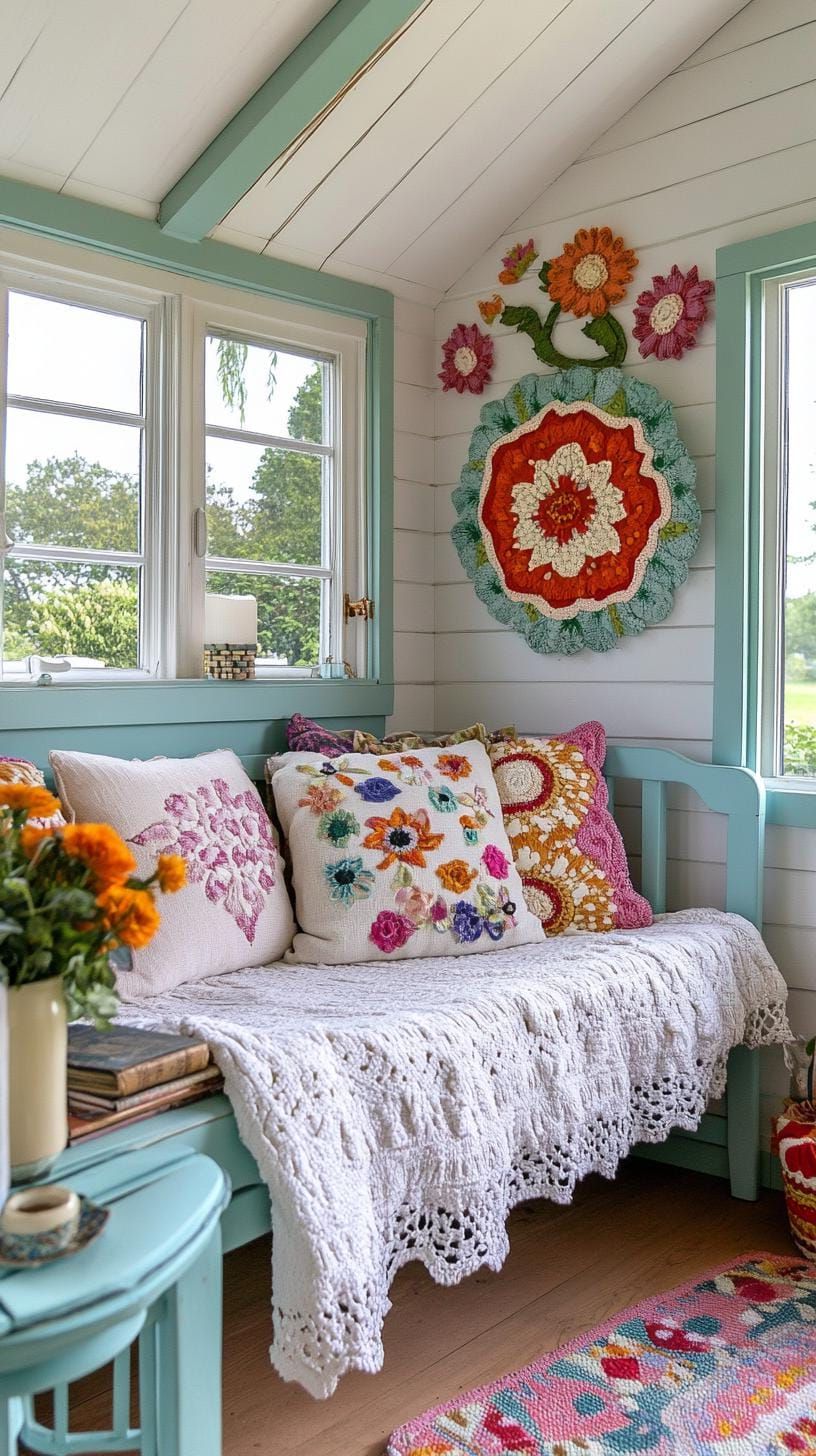 11. She Shed with Floral Wallpaper and Comfy Daybed - photo 2
