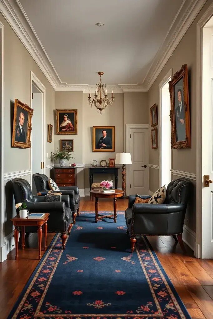 Club-Style Seating Ideas for Wide Hallways