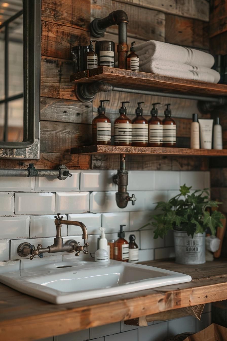 14. Industrial Style Bathroom Shelving - photo 2