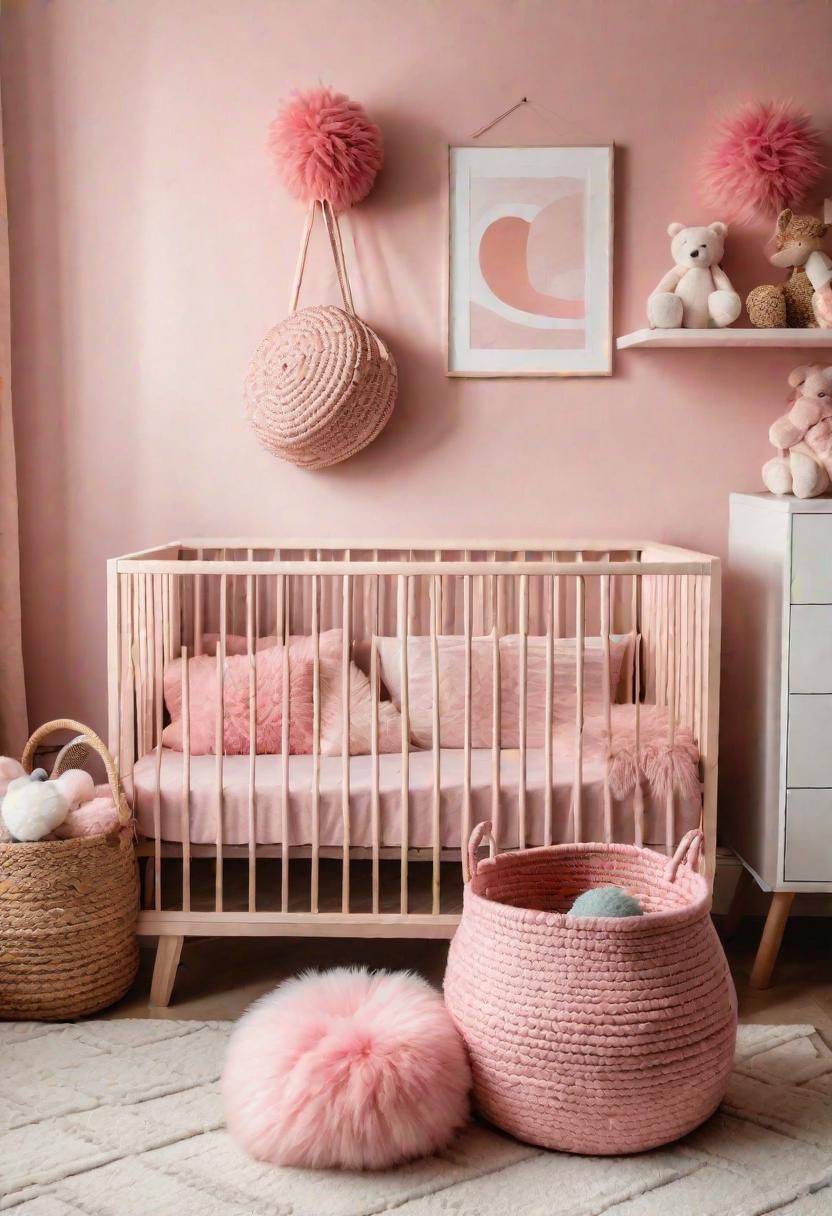 14. Pink Pom Pom Storage Basket - photo 2
