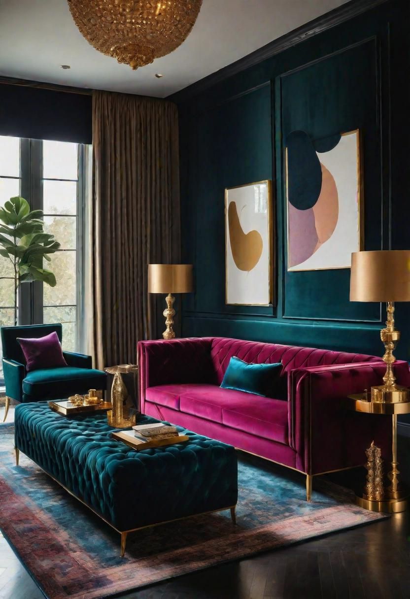 26. Luxe Jewel Tones and Velvet Accents