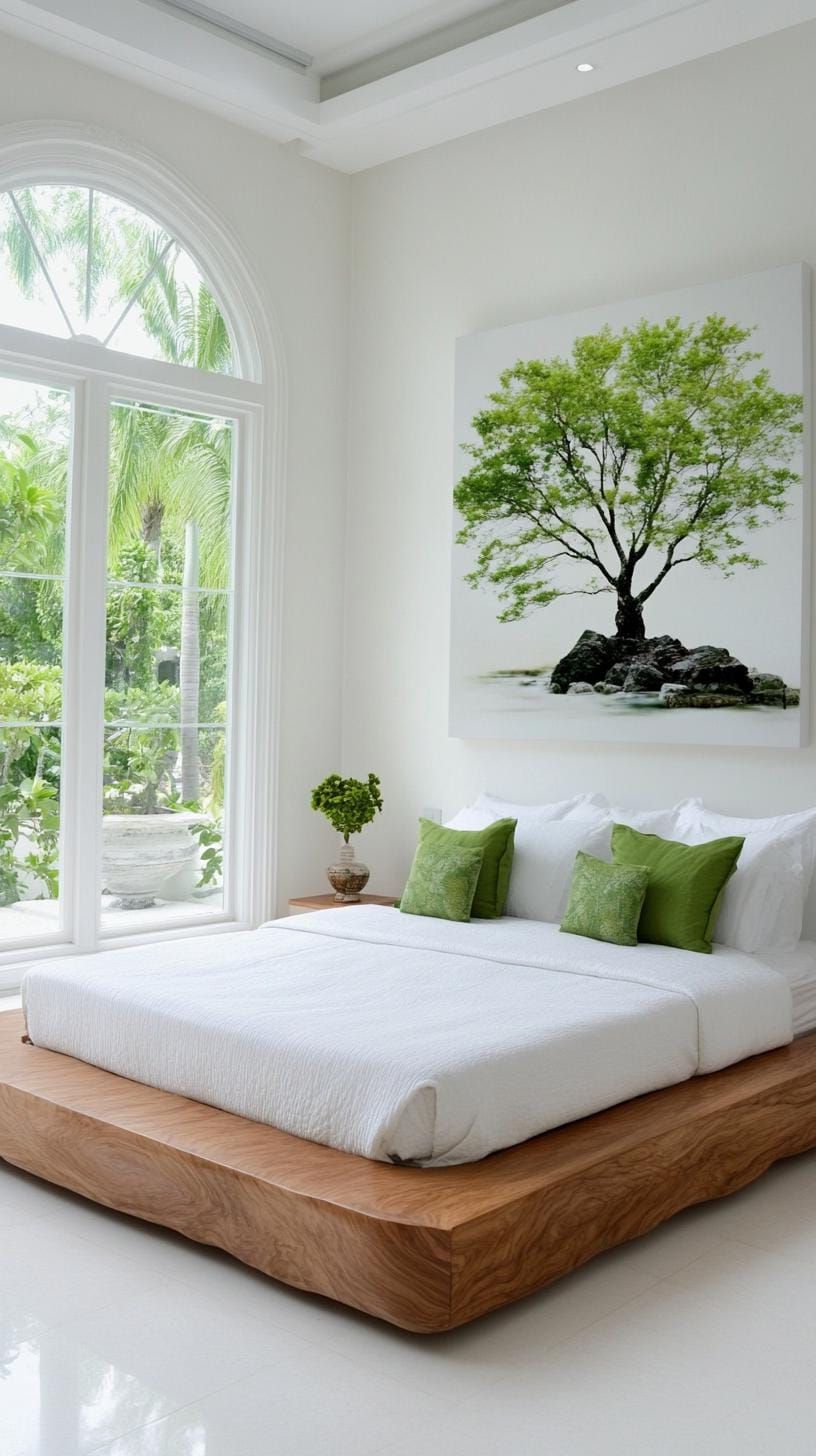 4. Minimalist white walls with green plant accents - photo 3
