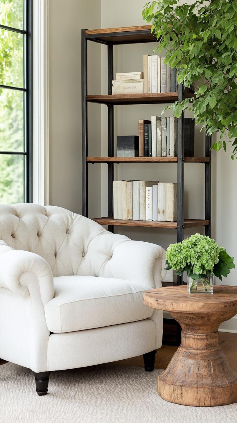 9. Reading Nook with Metal Bookcase - photo 2