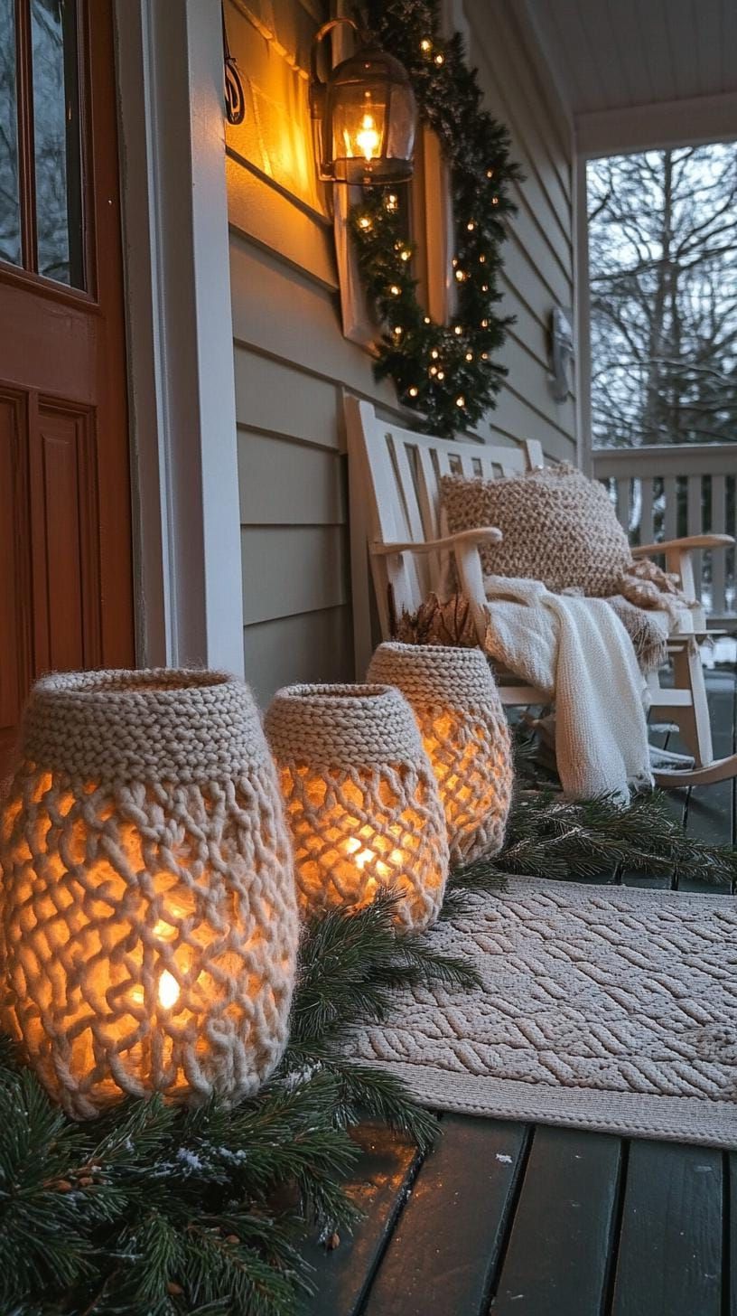 1. Cozy Knitted Yarn Lanterns for a Warm Glow - photo 3