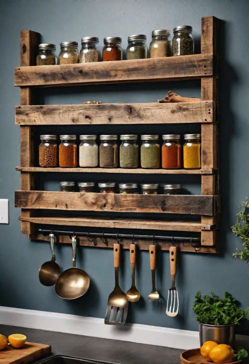 40. DIY Spice Rack From Pallet Wood