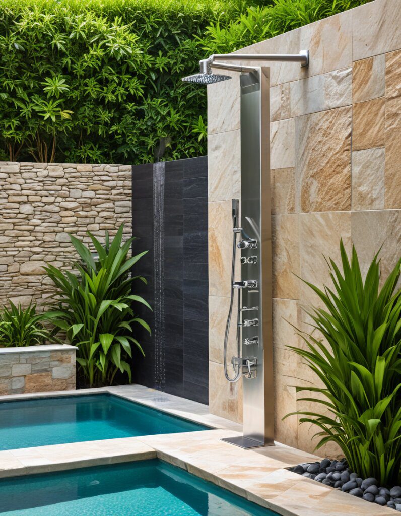 Convenient Outdoor Showers for Poolside Use - photo 2