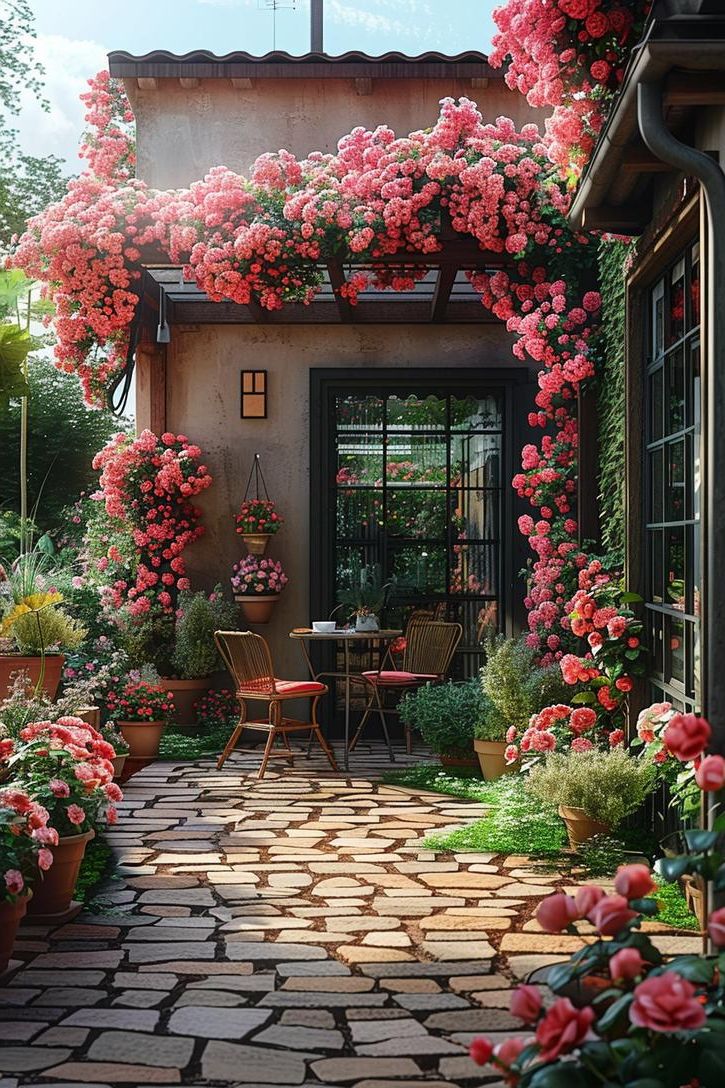 11. Rose-Covered Pergola Patio Ideas - photo 2