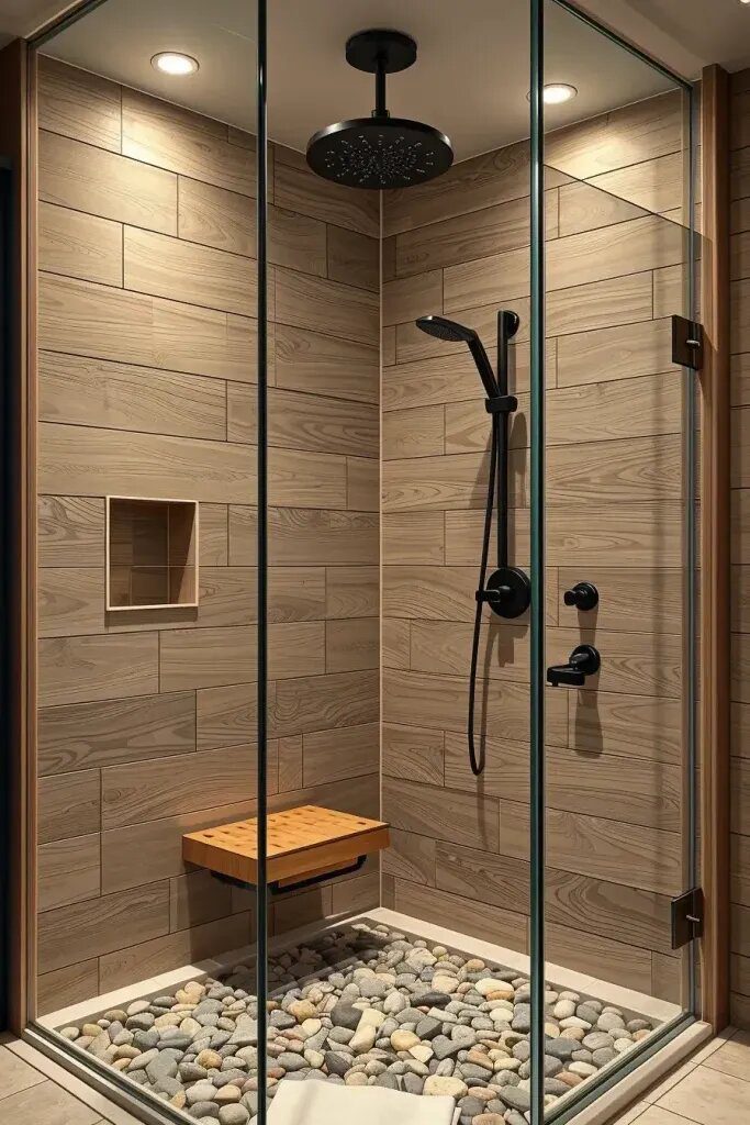 Wood-Look Tile for Shower Walls