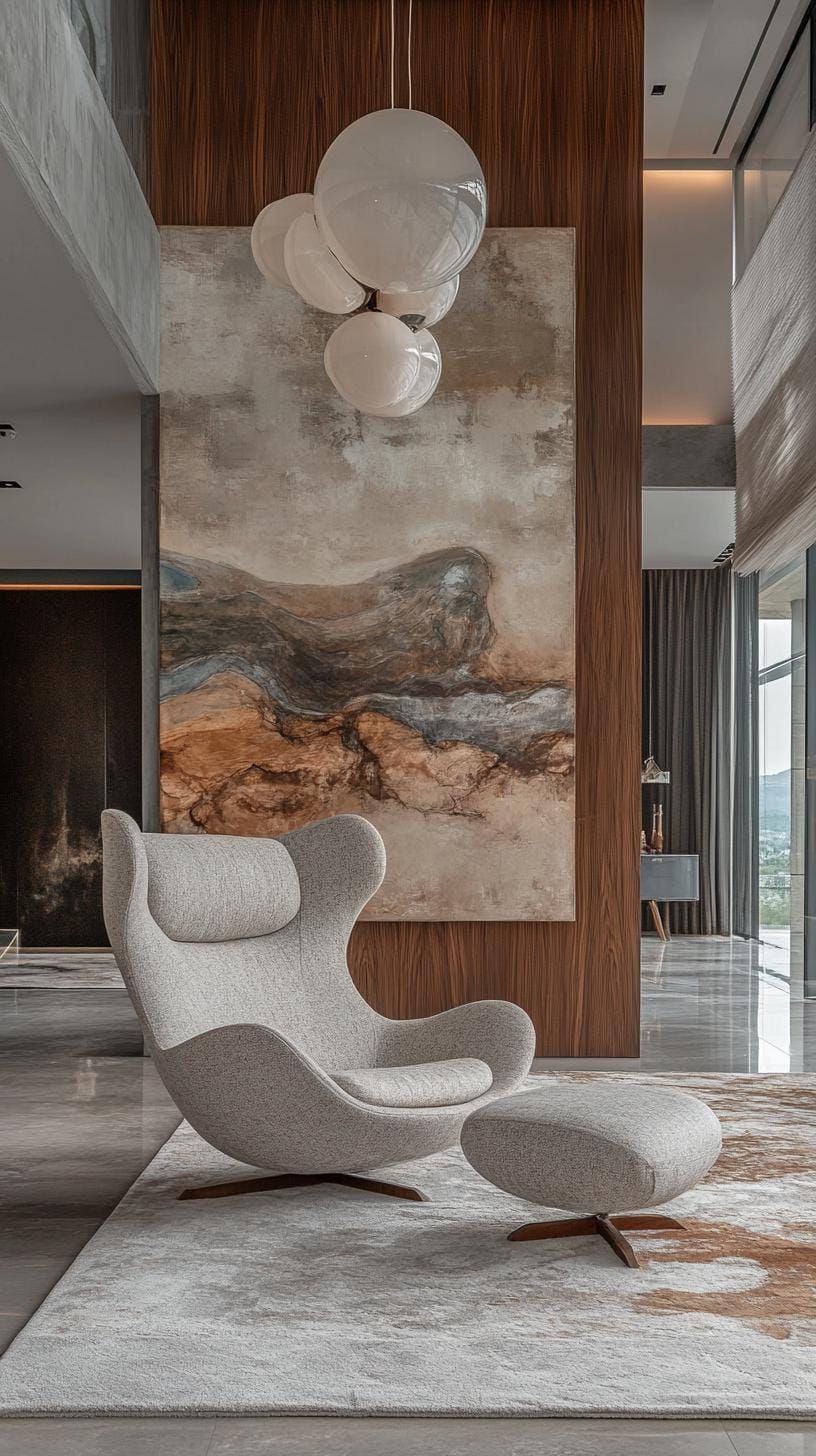 7. Oversized Abstract Art in Natural Tones - photo 2