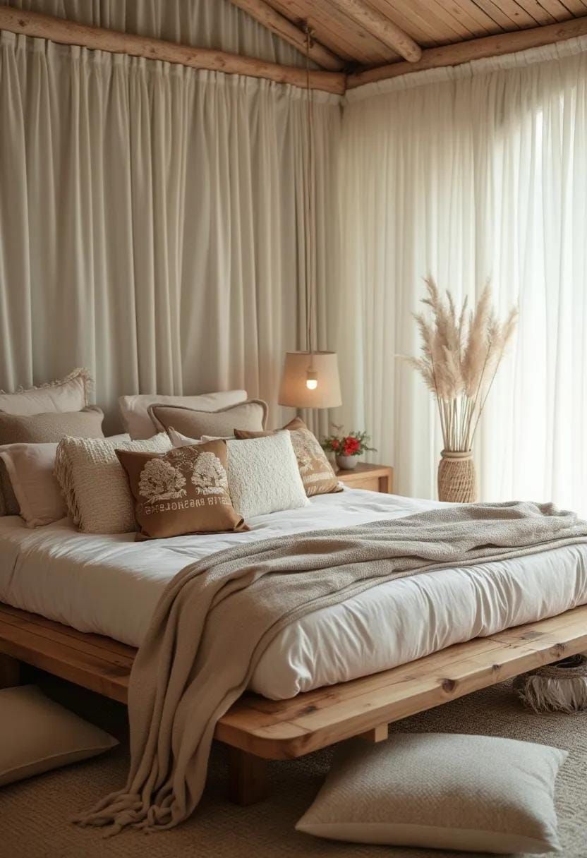 1. Layered Neutral Tones with Wooden Platform Beds - photo 3