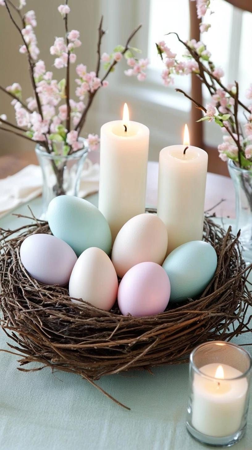 10. Rustic Bird's Nest With Pastel Eggs - photo 3