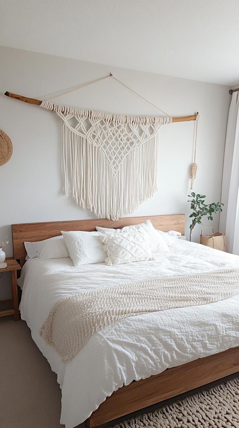 3. Macrame Wall Hanging as a Headboard - photo 3
