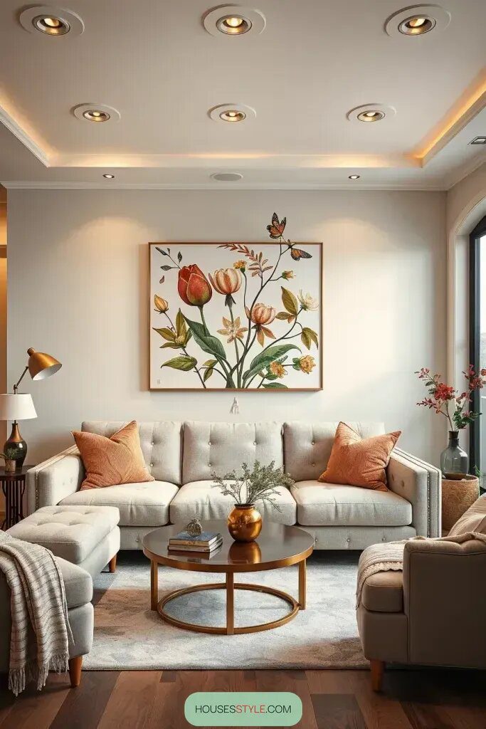 Light Hand-Painted Murals with Recessed Lighting - photo 2