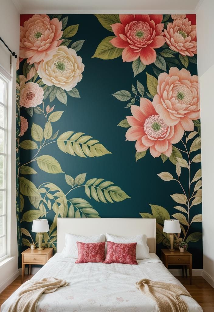 5. Nature-Inspired Floral Wall Mural