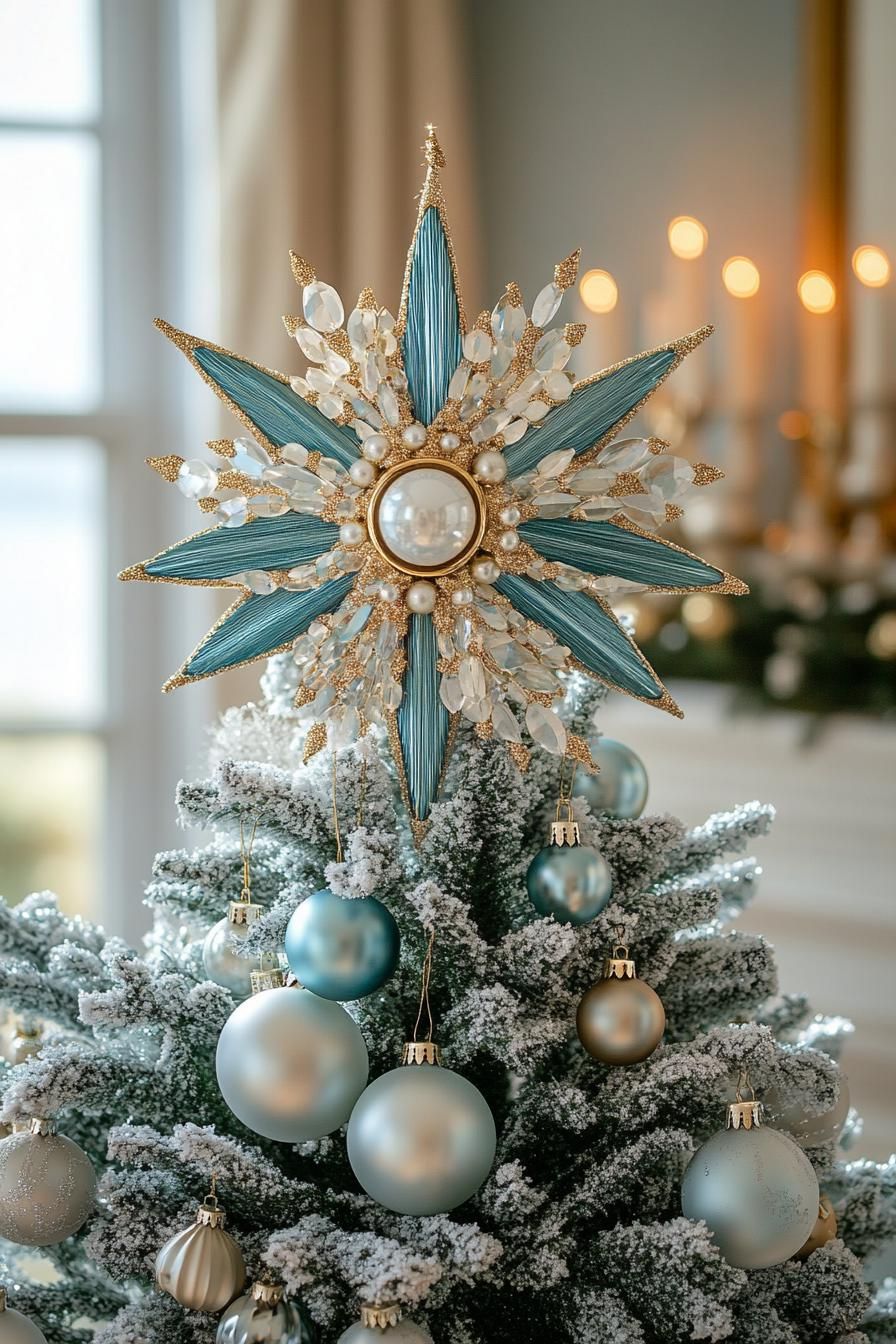 21. Glamorous Frosty Tree Toppers