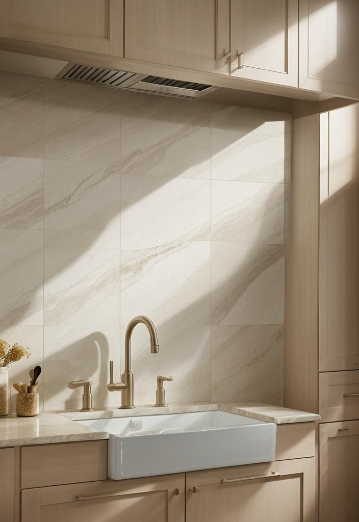 33. Glowing Quartzite Backsplash Looks