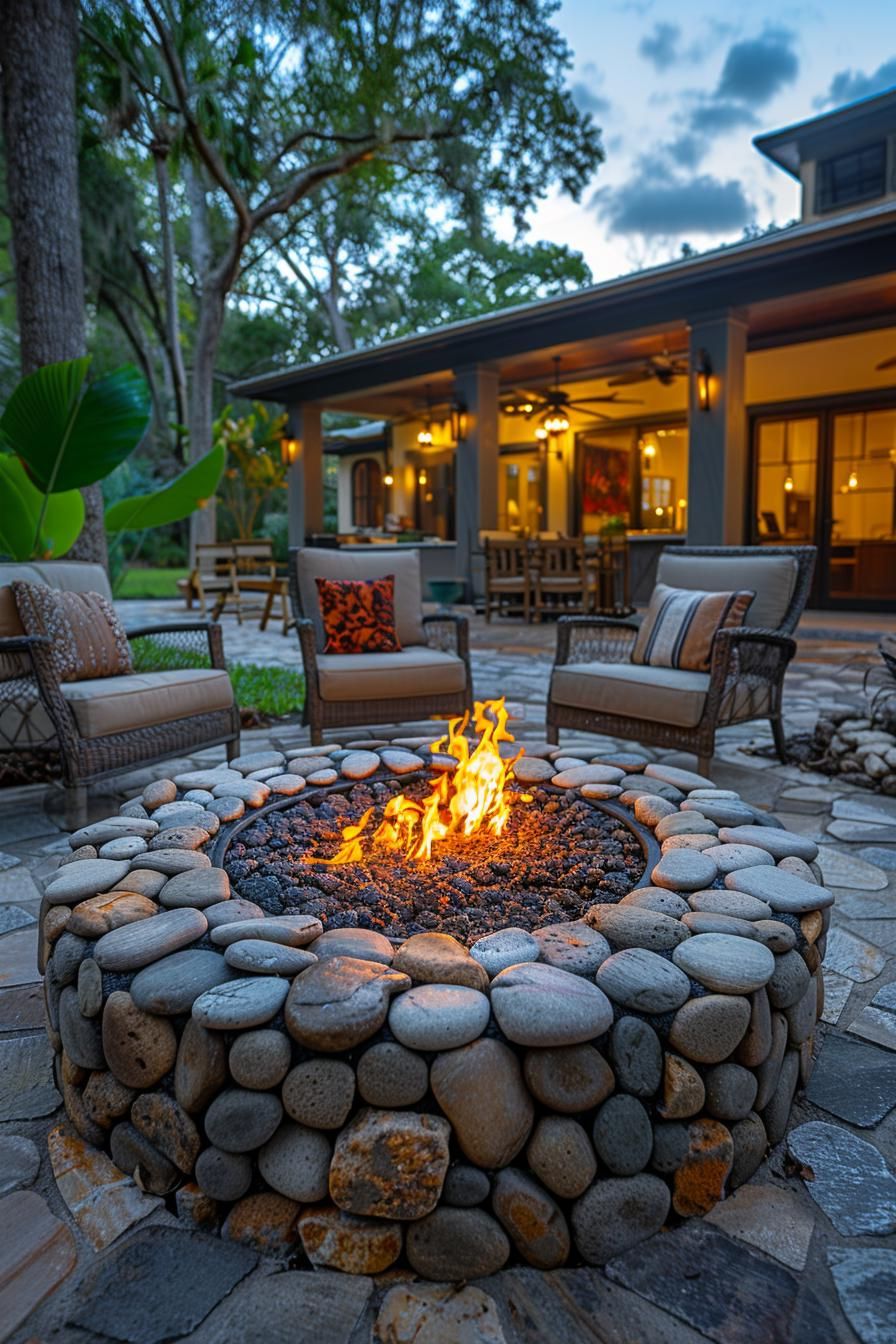 15. In-Ground Fire Pit With Pebble Mosaic - photo 2