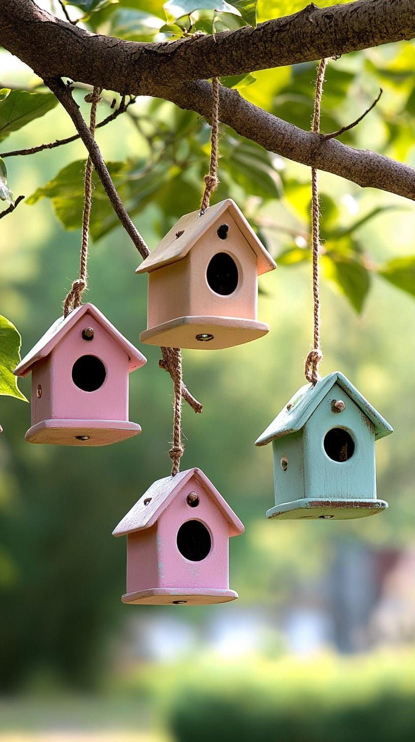 10. Little Birdhouses Swaying in the Trees