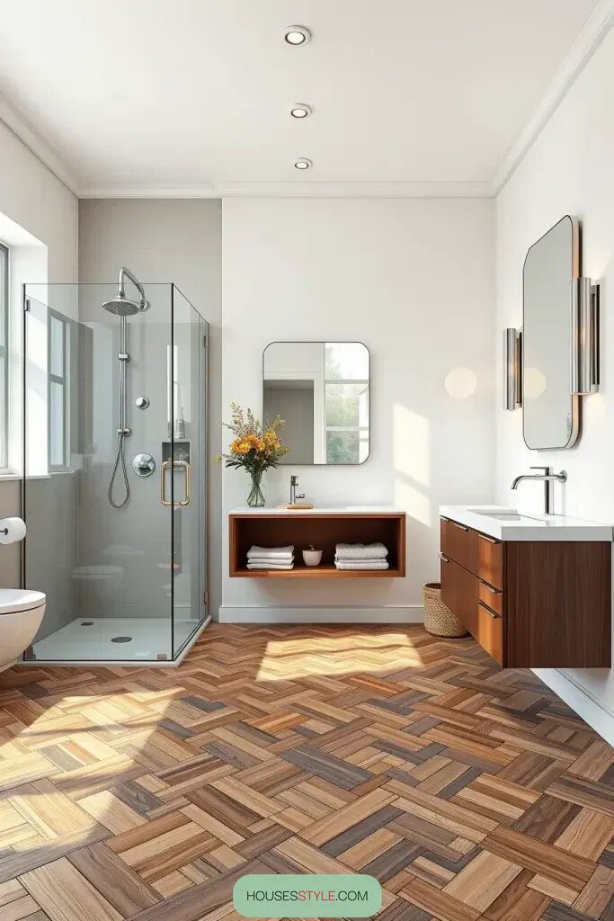 Herringbone Wood Tile for a Standout Bathroom - photo 2