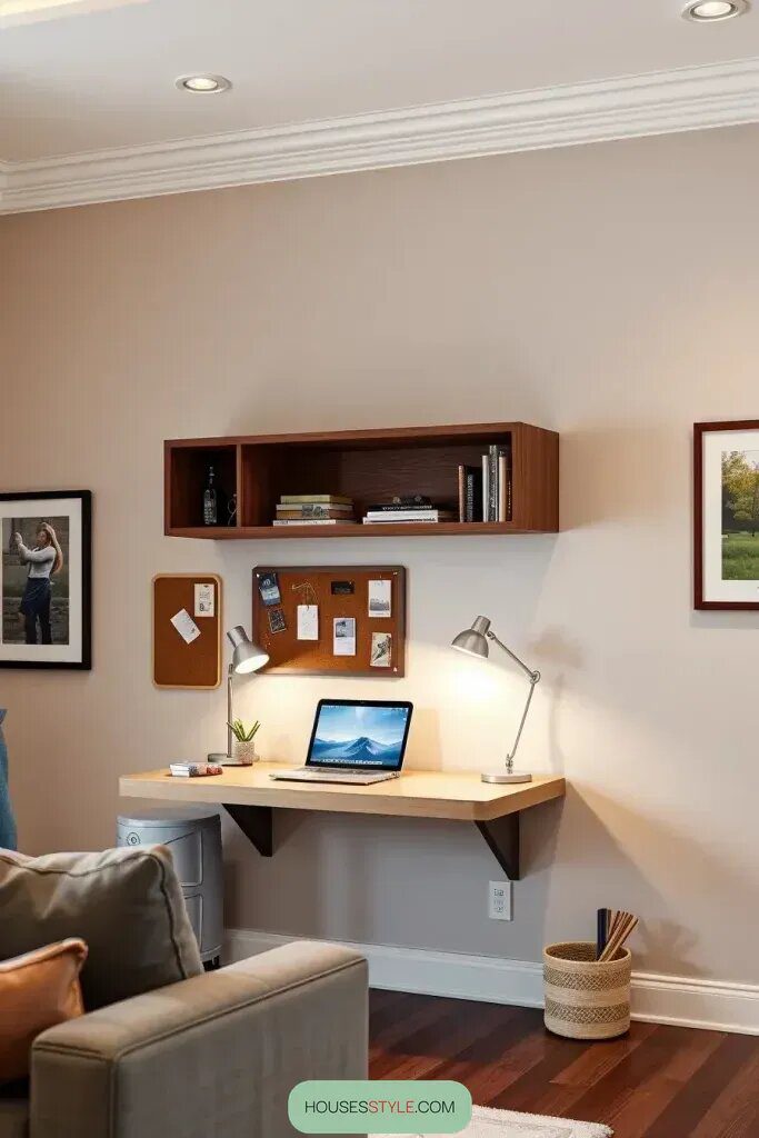 Wall-Mounted Desks for a Family Workspace