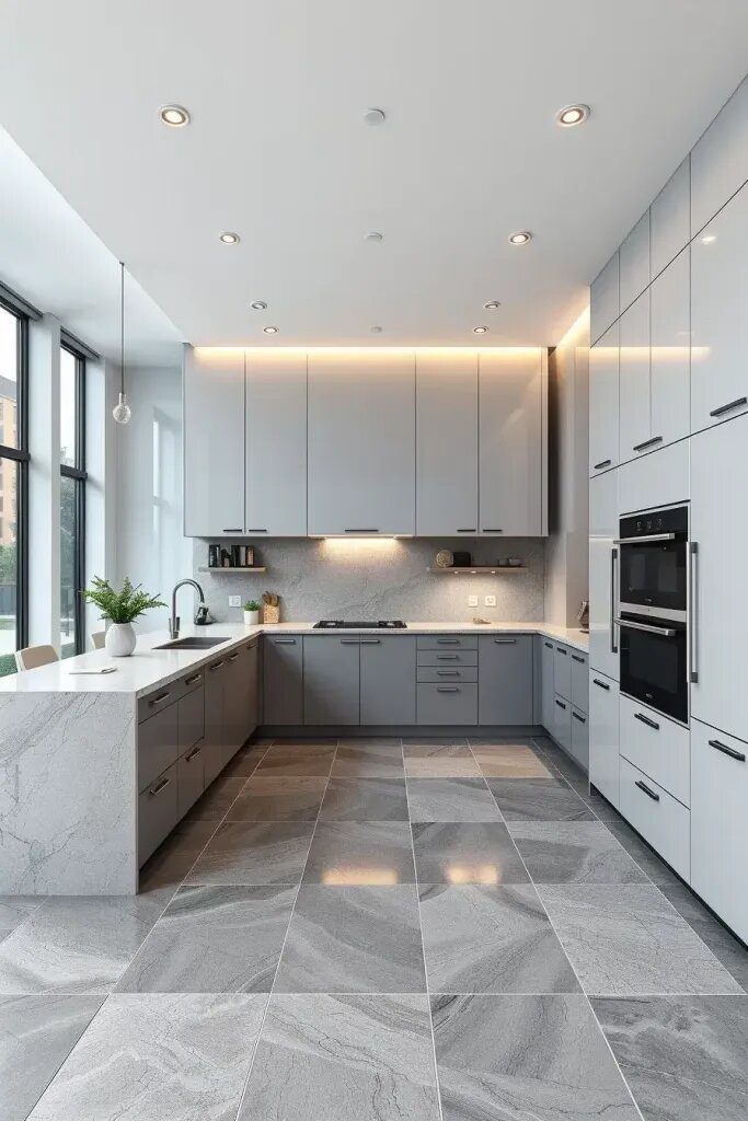 Mirrored Surfaces and Fitted Elements in Simple Yet Stylish Design