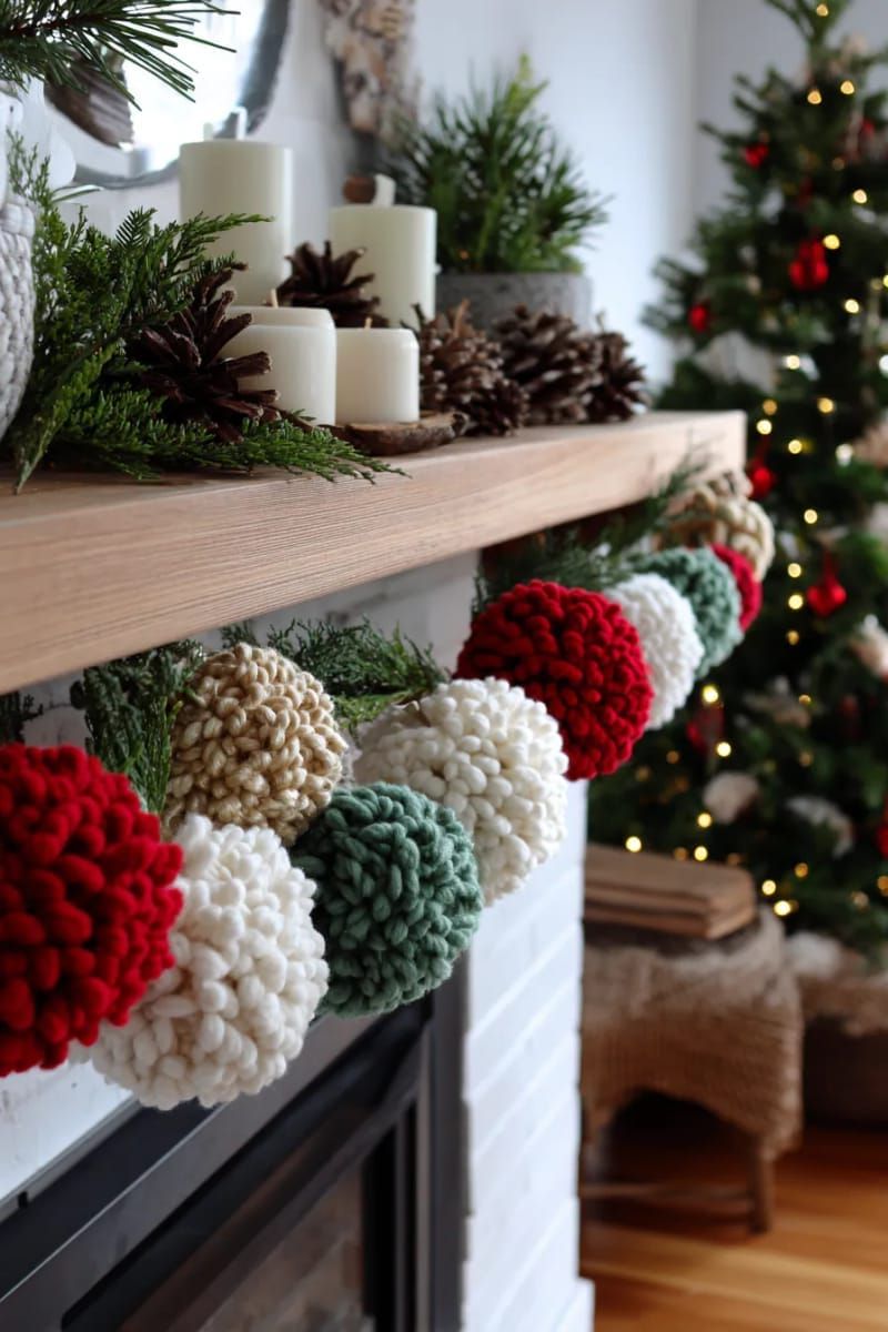 25. Chunky Yarn Pom-Pom Garland Ideas