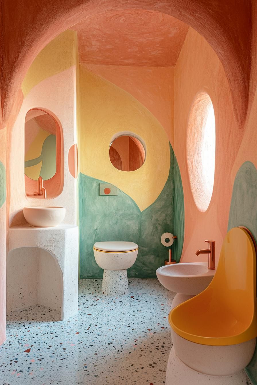 4. Pastel Terrazzo Bathroom Flooring Trend