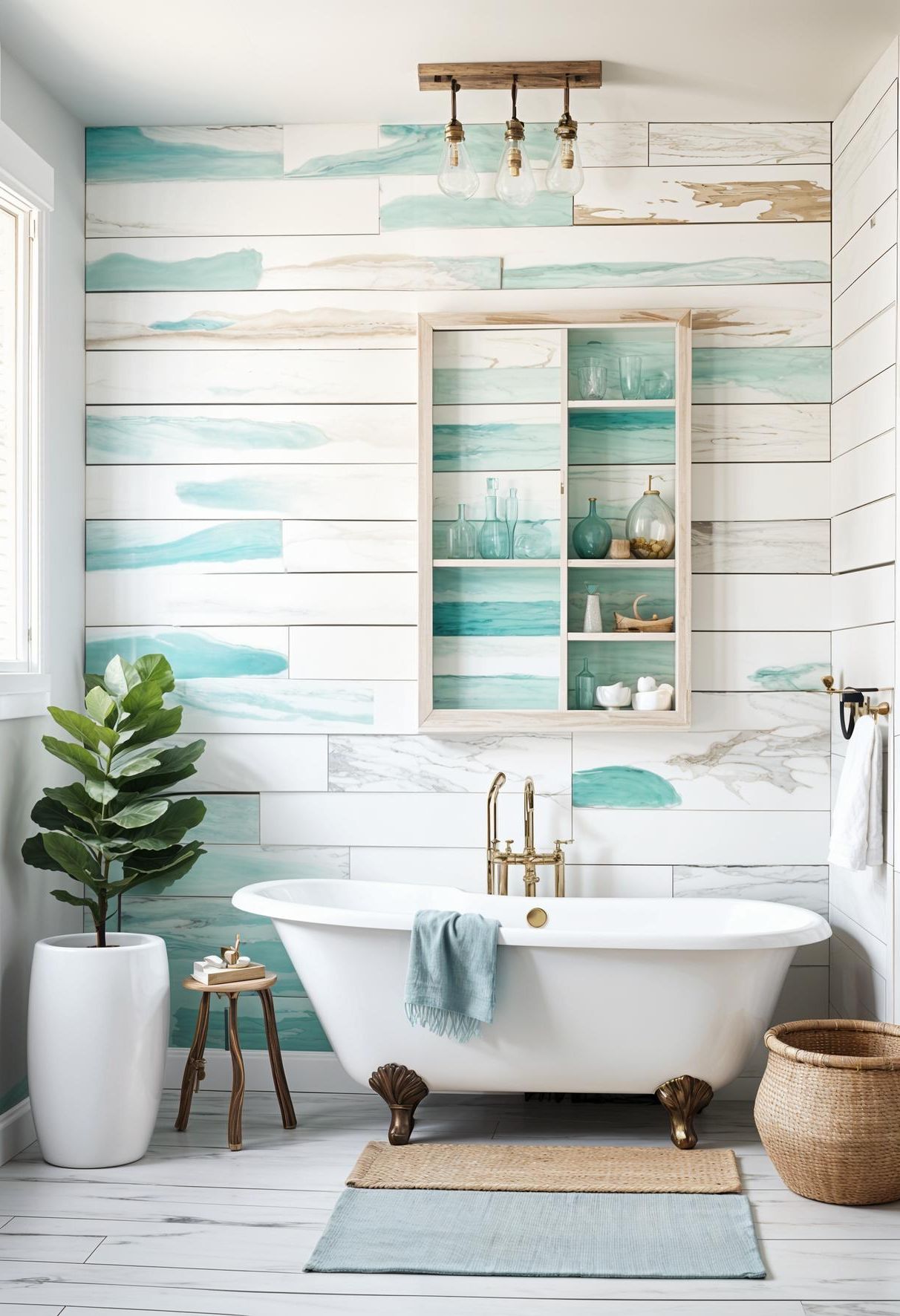 1. Seaside Sanctuary: Coastal Shiplap Bathroom Ideas - photo 2