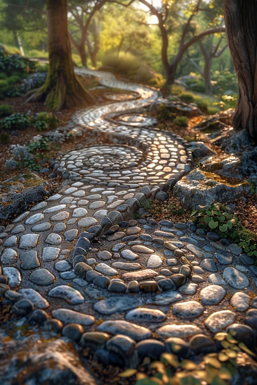 9. Pebble Spiral for Forest Calm