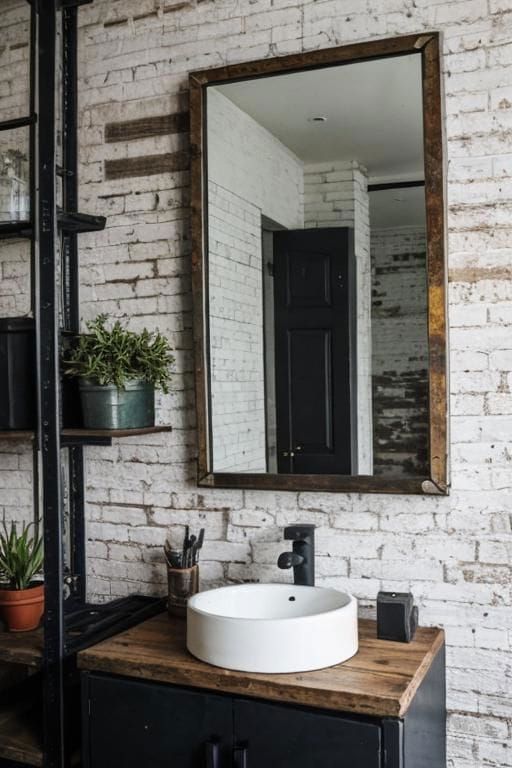 12. Industrial Metal-Frame Mirror