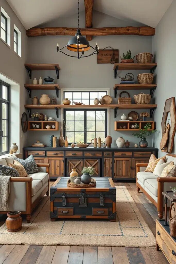 Stylish Storage Solutions for Your Modern Rustic Living Room