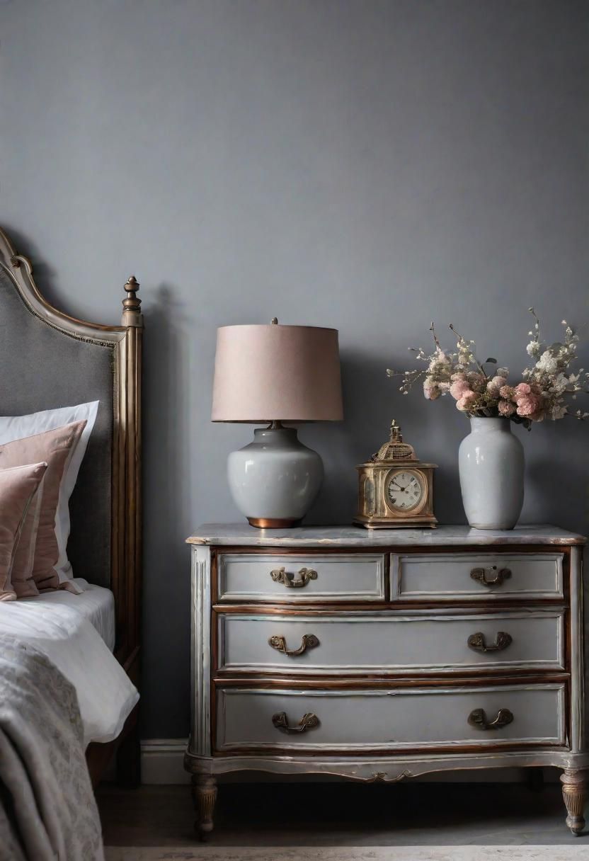 20. Vintage-Inspired Grey Bedroom Decor