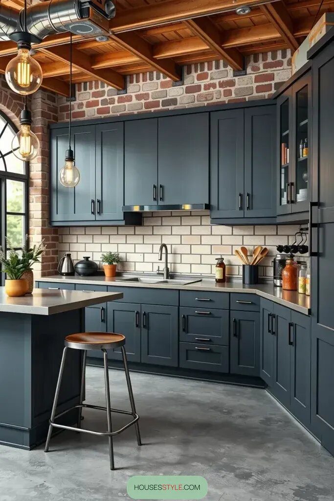 Charcoal Gray Cabinets for an Industrial Look