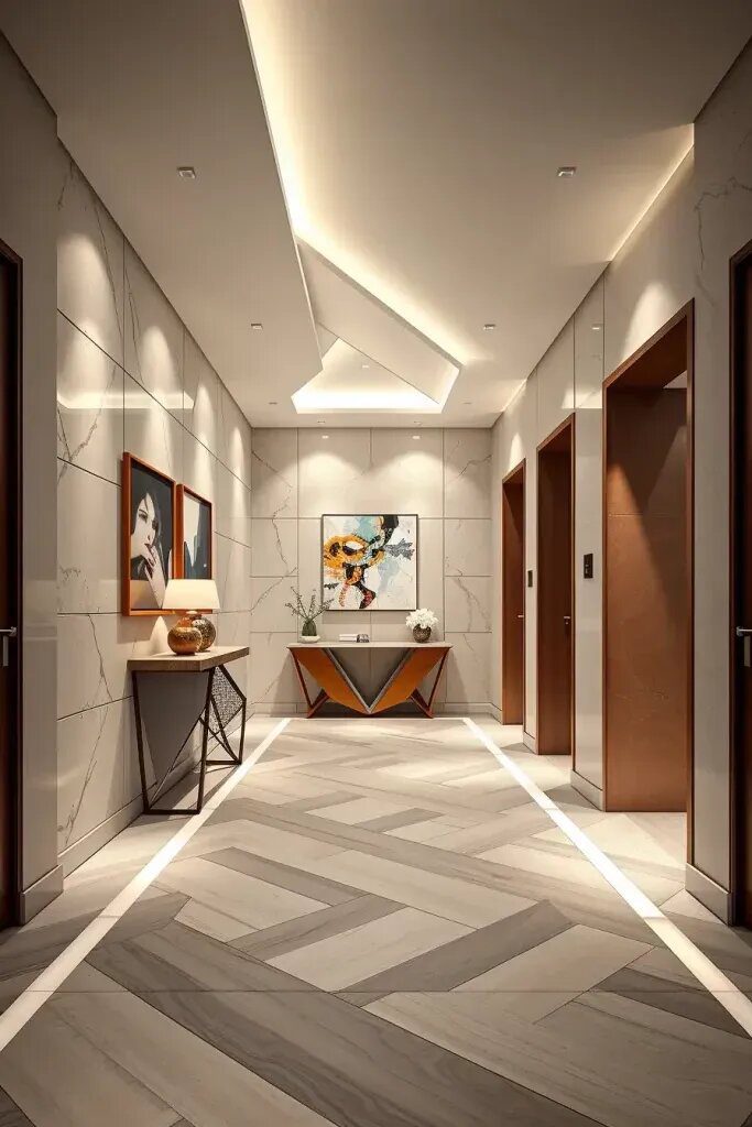 Angular Hallways With Asymmetrical Layouts