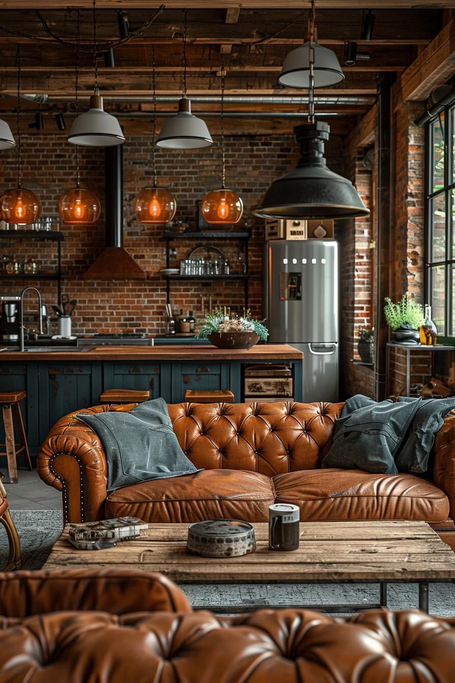 7. Rustic Industrial Living Room Ideas